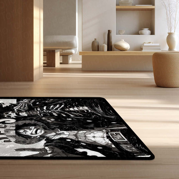 Anime Pirate Area Rug | Luffy Brook Inspired Floor Mat | One Piece Promise Across Seas Rug | Anime Carpet for Gaming Room, Bedroom & Otaku Decor