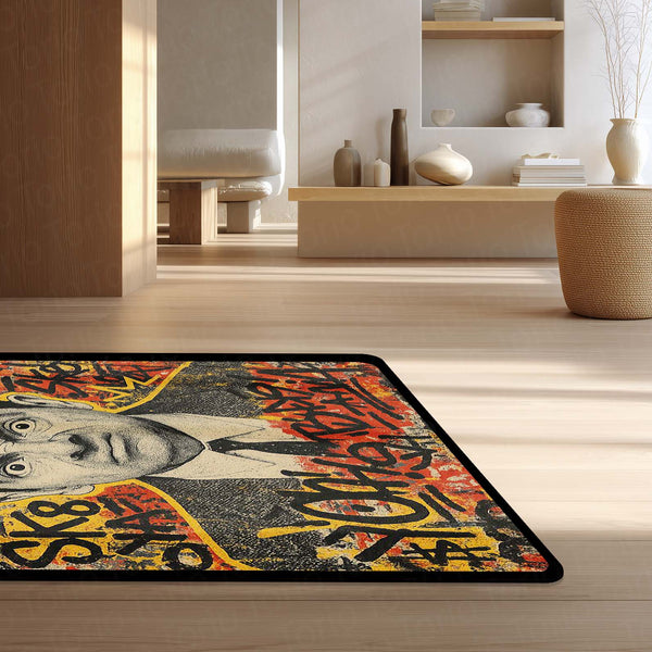 Mr. Bean Iconic Comedy Area Rug | Nostalgic Rowan Atkinson Character Floor Mat | Fun & Quirky Decor for Entertainment Rooms, Dorms & Retro TV Fans