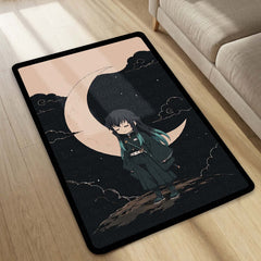 Muichiro Tokito Demon Slayer Area Flat Rug | Mist Hashira Moonlit Anime Area Flat Rug | Premium Anime Bedroom & Gaming Room Floor Decor