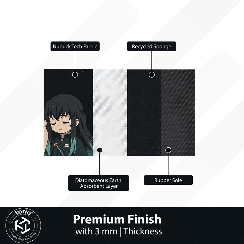 Muichiro Tokito Demon Slayer Area Flat Rug | Mist Hashira Moonlit Anime Area Flat Rug | Premium Anime Bedroom & Gaming Room Floor Decor