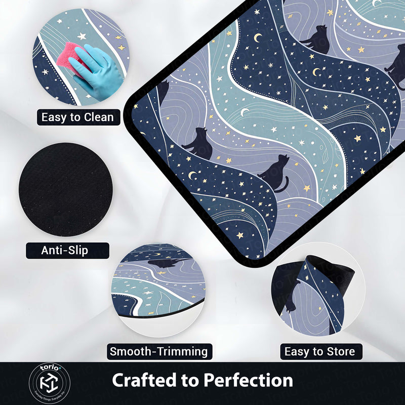Mystic Droplet Cat Area Rug | Surreal Feline Art Floor Mat | Modern Fantasy Decorative Rug for Bedroom, Gaming Room & Living Room Decor