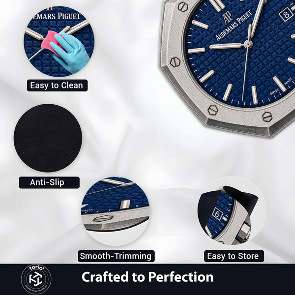 Luxury Audemars Piguet Royal Oak Blue Dial Flat Rug | Octagonal Watch Face Area Rug | Premium Luxury Timepiece Floor Mat for Bedroom, Gaming Room & Collector Décor