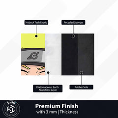 Naruto Uzumaki Headband Anime Floor Mat (3 mm Thick) | Naruto Face Cut-Out Rug for Bedroom, Gaming Room & Otaku Home Decor