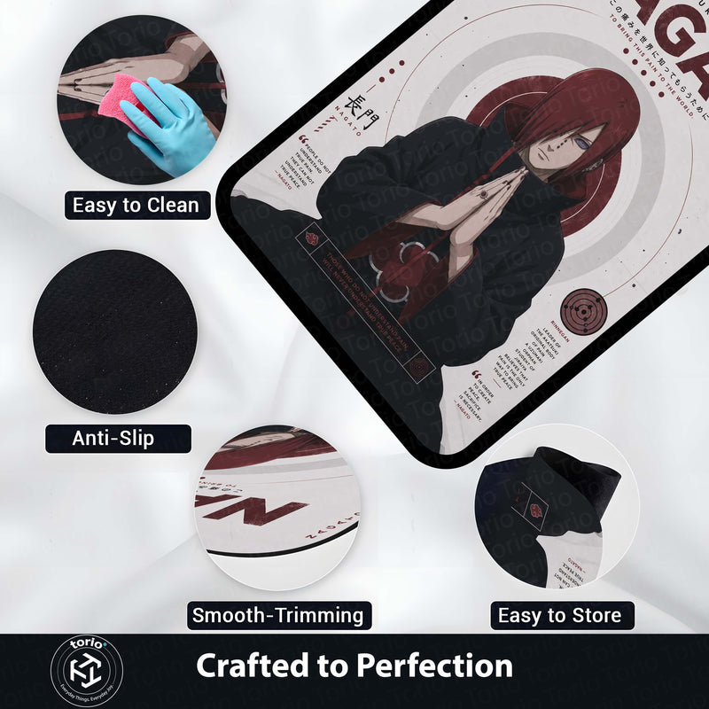 Naruto Nagato (Pain) Anime Character Flat Rug | Akatsuki Leader Nagato Art Flat Rug | Premium Anime Gaming Room Floor Decor