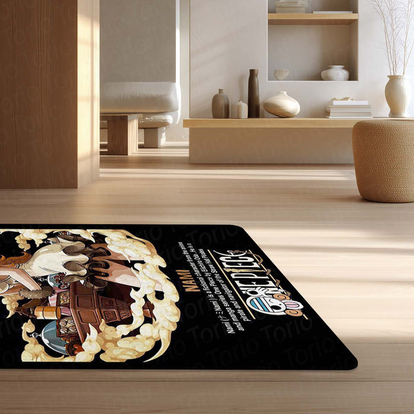 Nami One Piece Anime Area Rug | Straw Hat Pirates Navigator Floor Mat | Nami Anime Aesthetic Rug for Bedroom, Gaming Room & Otaku Decor