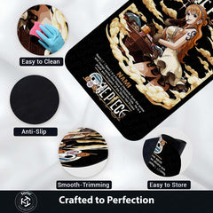 Nami One Piece Anime Area Rug | Straw Hat Pirates Navigator Floor Mat | Nami Anime Aesthetic Rug for Bedroom, Gaming Room & Otaku Decor