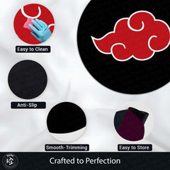 Akatsuki Cloud Round Rug | Naruto Anime Floor Mat | Anti-Slip 3 mm Absorbent Circle Rug for Bedroom, Gaming Room & Anime Fans