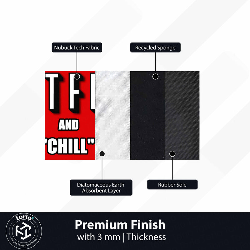 Movie Night Quote Floor Mat (3 mm Thick) | “Binge & Chill” Streaming Room Rug for Living Room, Bedroom & Entertainment Decor