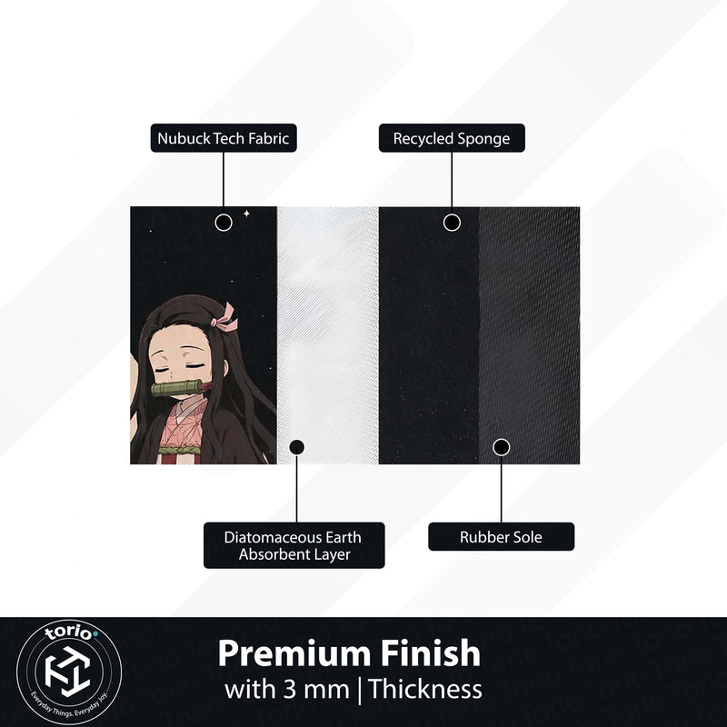 Nezuko Kamado Demon Slayer Area Flat Rug | Moonlit Anime Area Flat Rug | Premium Anime Bedroom & Gaming Room Floor Decor