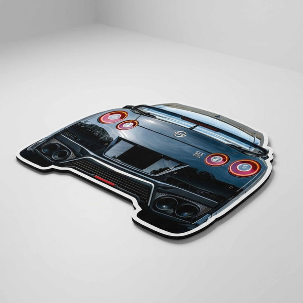 Nissan GT-R Rear View Floor Mat | Anti-Slip 3mm Absorbent Supercar Design Rug | Easy Clean Waterproof Floor Mat for Home, Office & Garage