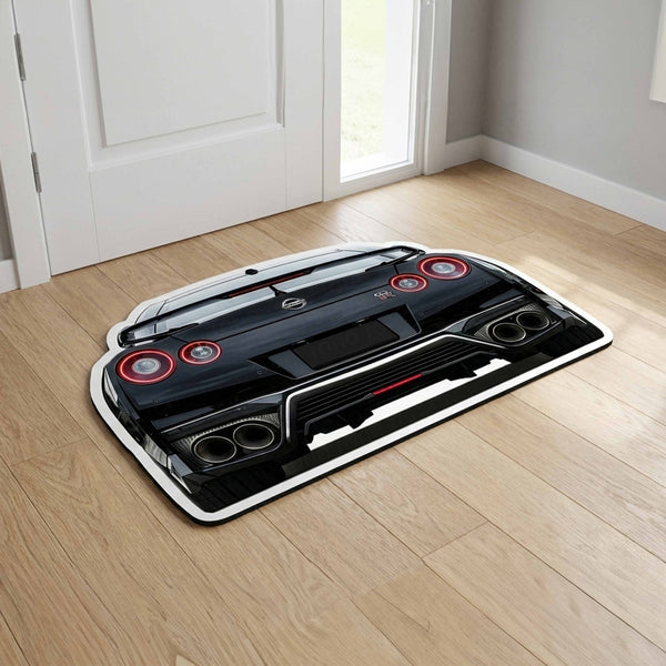 Nissan GT-R Rear View Floor Mat | Anti-Slip 3mm Absorbent Supercar Design Rug | Easy Clean Waterproof Floor Mat for Home, Office & Garage