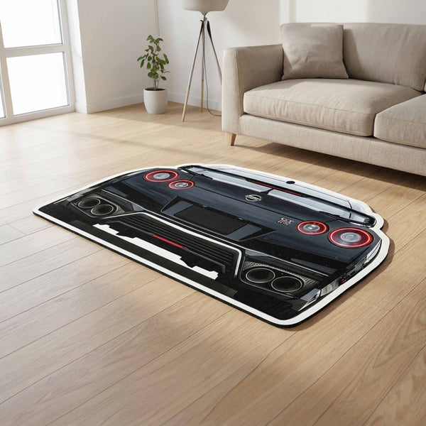 Nissan GT-R Rear View Floor Mat | Anti-Slip 3mm Absorbent Supercar Design Rug | Easy Clean Waterproof Floor Mat for Home, Office & Garage