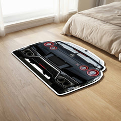 Nissan GT-R Rear View Floor Mat | Anti-Slip 3mm Absorbent Supercar Design Rug | Easy Clean Waterproof Floor Mat for Home, Office & Garage