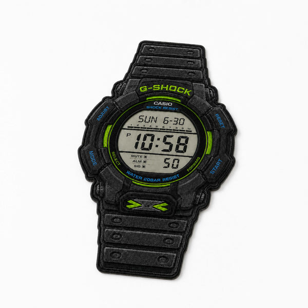 Casio G-Shock Digital Watch Flat Rug | Rugged Tactical Watch Shaped Area Rug | Military Style Shock Resistant Floor Mat for Bedroom, Gaming Room & Collector Décor