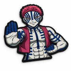 Akaza Cut-out Flat Rug | Demon Slayer Upper Rank Three Anime Floor Rug | Premium Martial Arts Gaming Room Decor