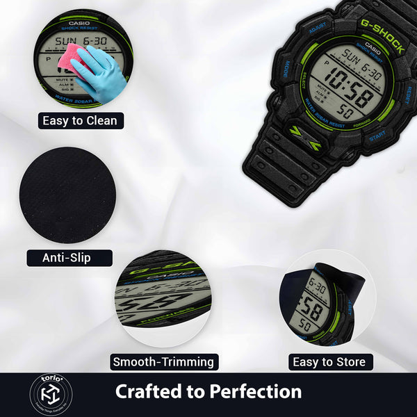 Casio G-Shock Digital Watch Flat Rug | Rugged Tactical Watch Shaped Area Rug | Military Style Shock Resistant Floor Mat for Bedroom, Gaming Room & Collector Décor