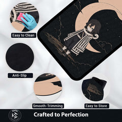 Obanai Iguro Demon Slayer Area Flat Rug | Serpent Hashira Moonlit Anime Area Flat Rug | Premium Anime Bedroom & Gaming Room Floor Decor