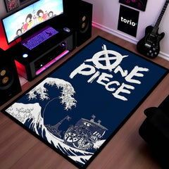 One Piece Anime Area Rug | Pirate Ship Wave Floor Mat | Luffy Anime Rug | Otaku Room Decor Carpet for Bedroom, Gaming Setup & Living Room