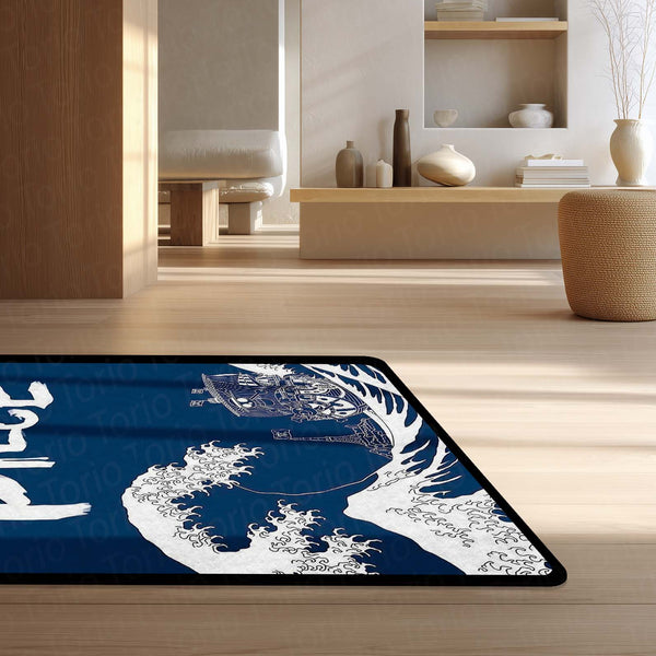 One Piece Anime Area Rug | Pirate Ship Wave Floor Mat | Luffy Anime Rug | Otaku Room Decor Carpet for Bedroom, Gaming Setup & Living Room