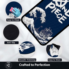 One Piece Anime Area Rug | Pirate Ship Wave Floor Mat | Luffy Anime Rug | Otaku Room Decor Carpet for Bedroom, Gaming Setup & Living Room
