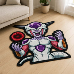 Frieza Cut-out Flat Rug | Dragon Ball Z Emperor of the Universe Anime Floor Rug | Premium Villain Gaming Room Decor