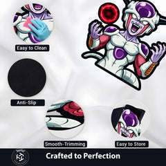Frieza Cut-out Flat Rug | Dragon Ball Z Emperor of the Universe Anime Floor Rug | Premium Villain Gaming Room Decor