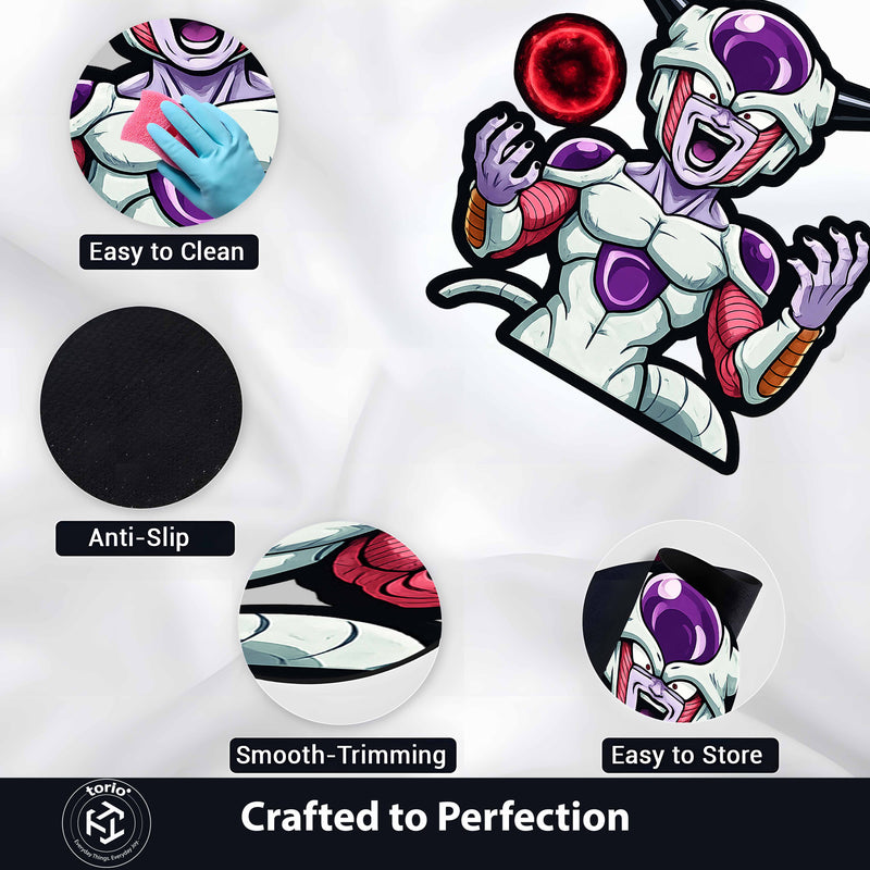 Frieza Cut-out Flat Rug | Dragon Ball Z Emperor of the Universe Anime Floor Rug | Premium Villain Gaming Room Decor