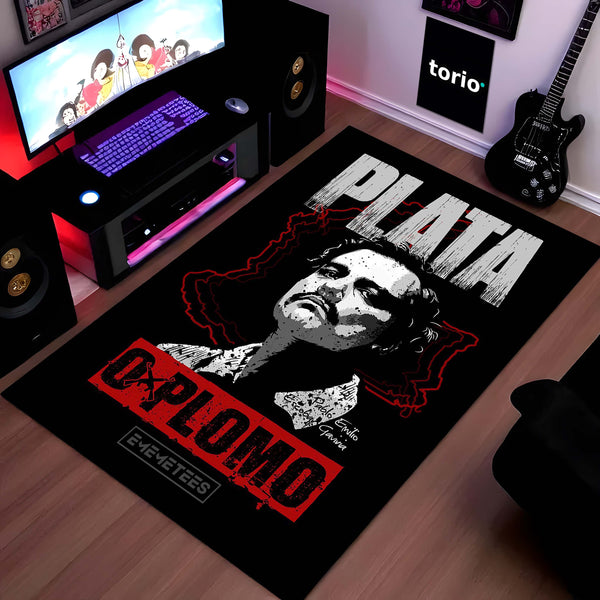 Pablo Escobar Area Rug | Iconic Colombian Kingpin Floor Mat | Gritty Crime-Drama Inspired Decor for Man Cave, Office & Urban Enthusiasts