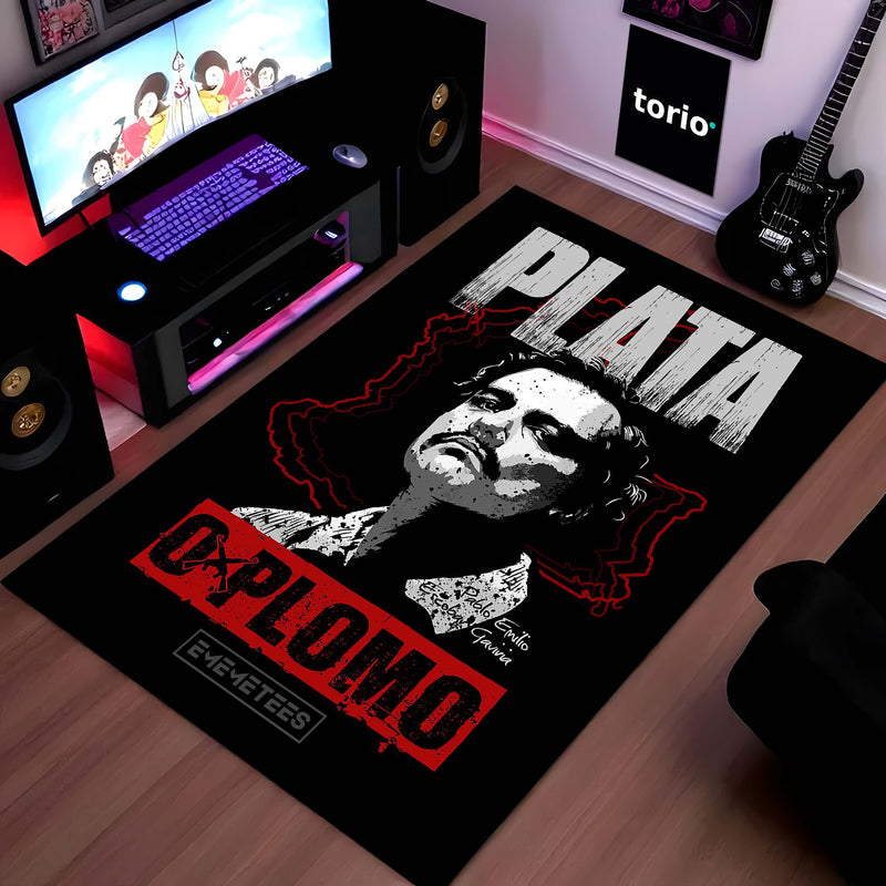 Pablo Escobar Area Rug | Iconic Colombian Kingpin Floor Mat | Gritty Crime-Drama Inspired Decor for Man Cave, Office & Urban Enthusiasts