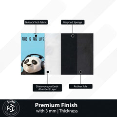 Chill Bro Panda Area Flat Rug | Relaxing Panda with Headphones Area Flat Rug | Premium Cute Animal Room Floor Decor