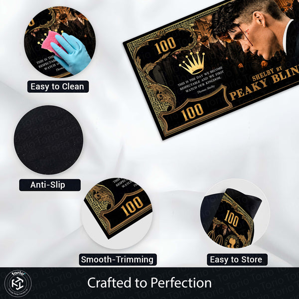 Peaky Blinders Flat Rug | Shelby Dollar Luxury Gangster Flat Rug | Vintage Crime Drama Floor Mat for Bedroom, Gaming Room & Home Decor