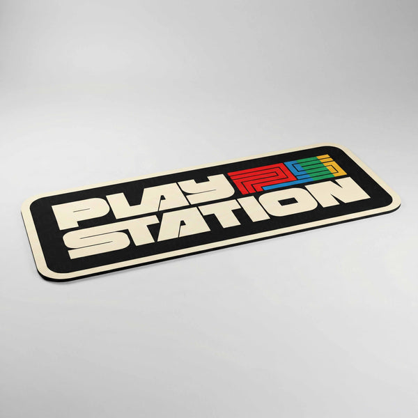 PlayStation Gaming Inspired Floor Mat (3 mm Thick) | Retro Console Logo Art for Gaming Room, Studio & Gamer Setup