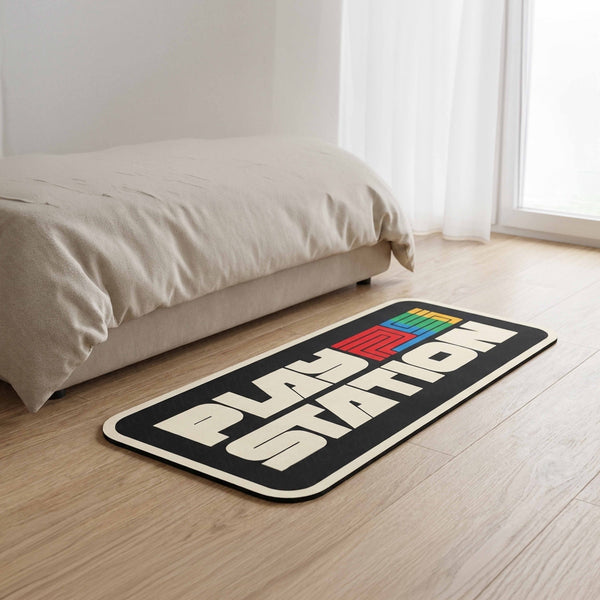 PlayStation Gaming Inspired Floor Mat (3 mm Thick) | Retro Console Logo Art for Gaming Room, Studio & Gamer Setup