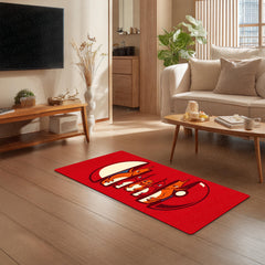 Charmander Evolution Bedside Runner Flat Rug | Pokémon Charizard Evolution Bedroom Runner for Anime Gaming Room Decor