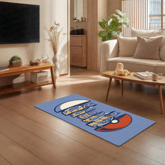 Squirtle Evolution Bedside Runner Flat Rug | Pokémon Blastoise Evolution Bedroom Runner for Anime Gaming Room Decor
