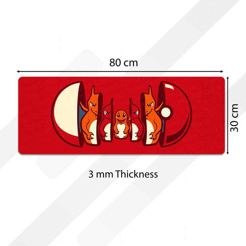 Charmander Evolution Bedside Runner Flat Rug | Pokémon Charizard Evolution Bedroom Runner for Anime Gaming Room Decor