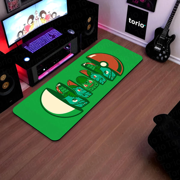 Bulbasaur Evolution Bedside Runner Flat Rug | Pokémon Venusaur Evolution Bedroom Runner for Anime Gaming Room Decor