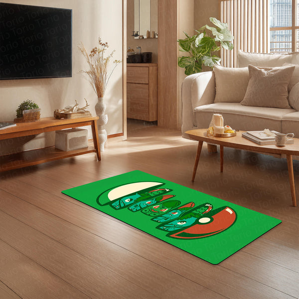 Bulbasaur Evolution Bedside Runner Flat Rug | Pokémon Venusaur Evolution Bedroom Runner for Anime Gaming Room Decor
