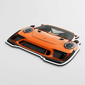 Porsche 911 Front View Floor Mat | Anti-Slip 3mm Absorbent Supercar Design Flat Rug | Easy Clean Waterproof Floor Mat for Home, Office & Garage