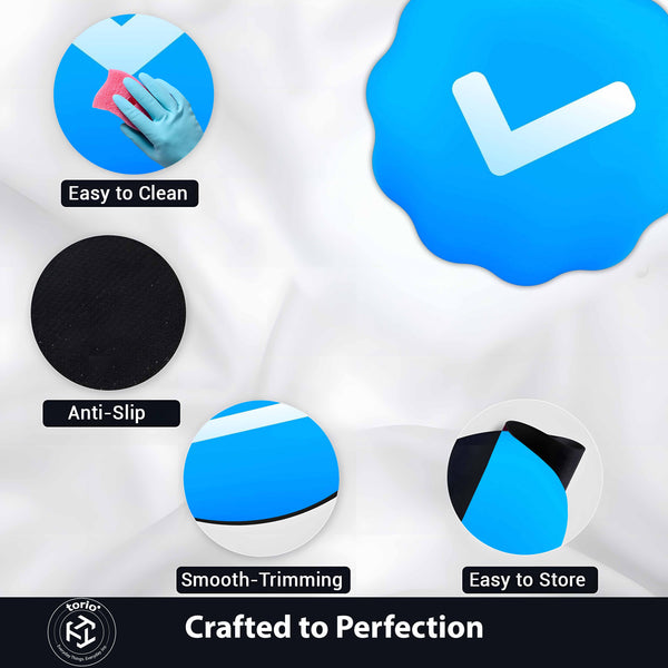 Blue Verified Check Badge Flat Rug | Social Media Verification Icon Cut-Out Flat Rug | Premium Modern Room & Office Floor Decor
