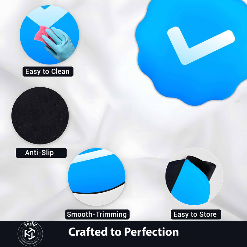 Blue Verified Check Badge Flat Rug | Social Media Verification Icon Cut-Out Flat Rug | Premium Modern Room & Office Floor Decor