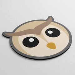 Cute Owl Face Floor Mat (3 mm Thick) | Minimal Animal Art Mat for Living Room, Kids Room, Bedroom & Cozy Home Decor
