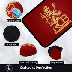 Royal Challengers Bengaluru Floor Mat (3 mm Thick) | Bold Red Fan Rug for Bedroom, Gaming Room & Sports Spaces