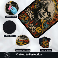 Rebel Sk8 Albert Einstein Area Rug | Graffiti Pop Art Floor Mat | Fun Science Nerd Decor Rug | Torio Urban Skateboard Carpet for Gaming Setup, Bedroom & Office
