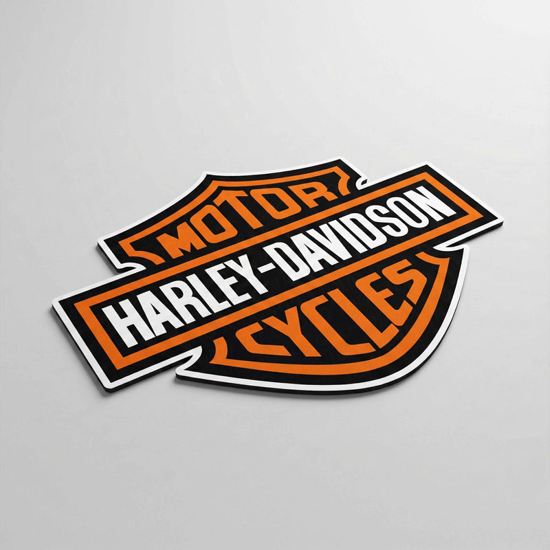 Harley-Davidson Motorcycle Logo Floor Mat (3 mm Thick) | Harley Biker Cut-Out Rug for Bedroom, Garage, Gaming Room & Rider Decor