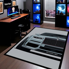 Rolls Royce Mansory Luxury Car Area Rug | Super SUV Front Grill Artwork Floor Mat | Premium Automotive Gaming Rug for Bedroom, Garage, Office & Car Enthusiasts