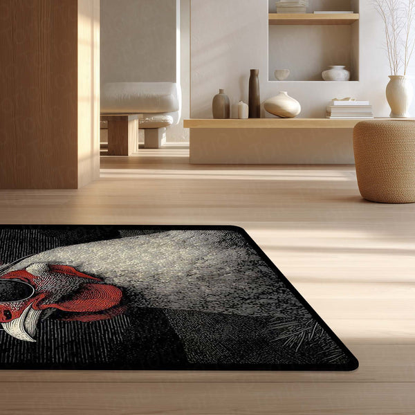 Cool Rooster in Sunglasses Area Rug | Vibrant Pop Art Bird Floor Mat | Quirky Modern Animal Rug | Torio Fun Home Decor Carpet for Gaming Setup, Bedroom & Kitchen