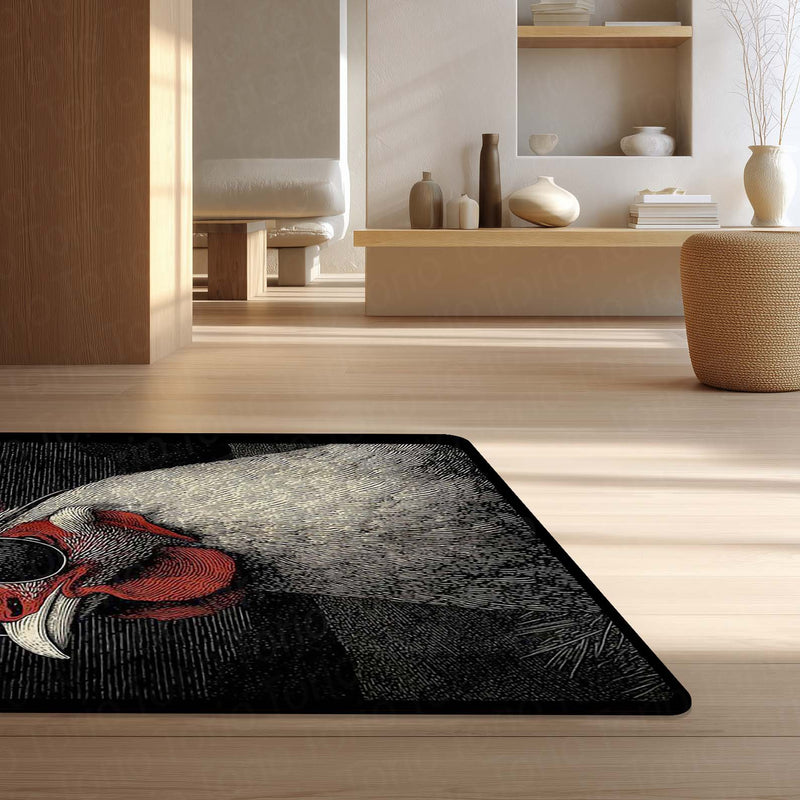Cool Rooster in Sunglasses Area Rug | Vibrant Pop Art Bird Floor Mat | Quirky Modern Animal Rug | Torio Fun Home Decor Carpet for Gaming Setup, Bedroom & Kitchen