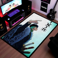 Roronoa Zoro One Piece Area Rug | Minimal Anime Floor Mat | Pirate Hunter Zoro Modern Rug for Bedroom, Gaming Room & Anime Decor