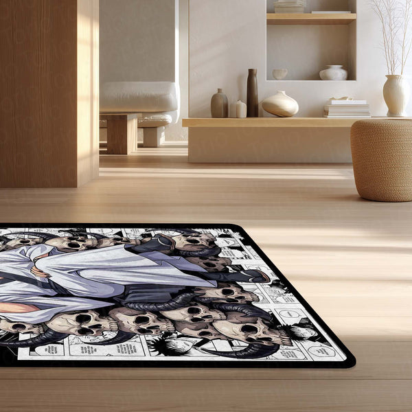 Ryomen Sukuna Area Rug | Jujutsu Kaisen King of Curses Floor Mat | Sukuna Throne Anime Rug | Torio Otaku Room Decor Carpet for Gaming Setup & Bedroom